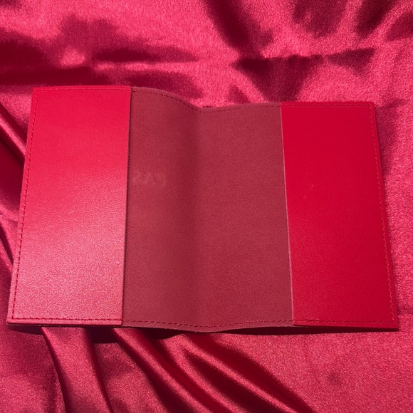 Red Leather Passport Holder - Picture 2 of 3